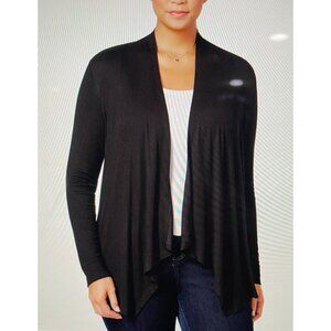 Red Woman's Black Open Front Cardigan 1X